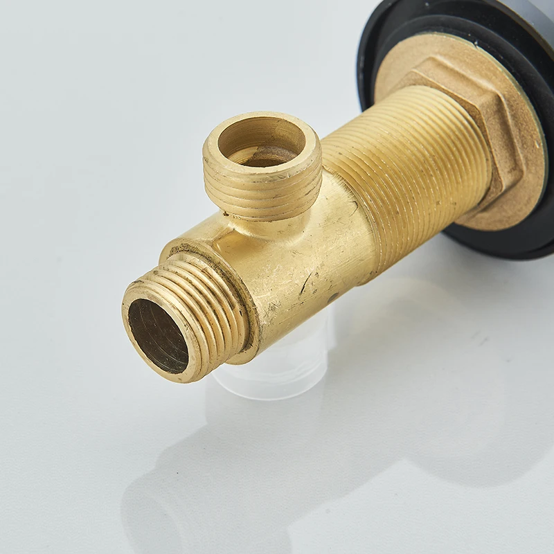 Description Picture 5 of item2pcs Solid Brass Bathroom Basin Tap Handle One Inlet One Outlet Switch Hot Cold Control Valve Mixer Handle Bathtub Faucet Switch