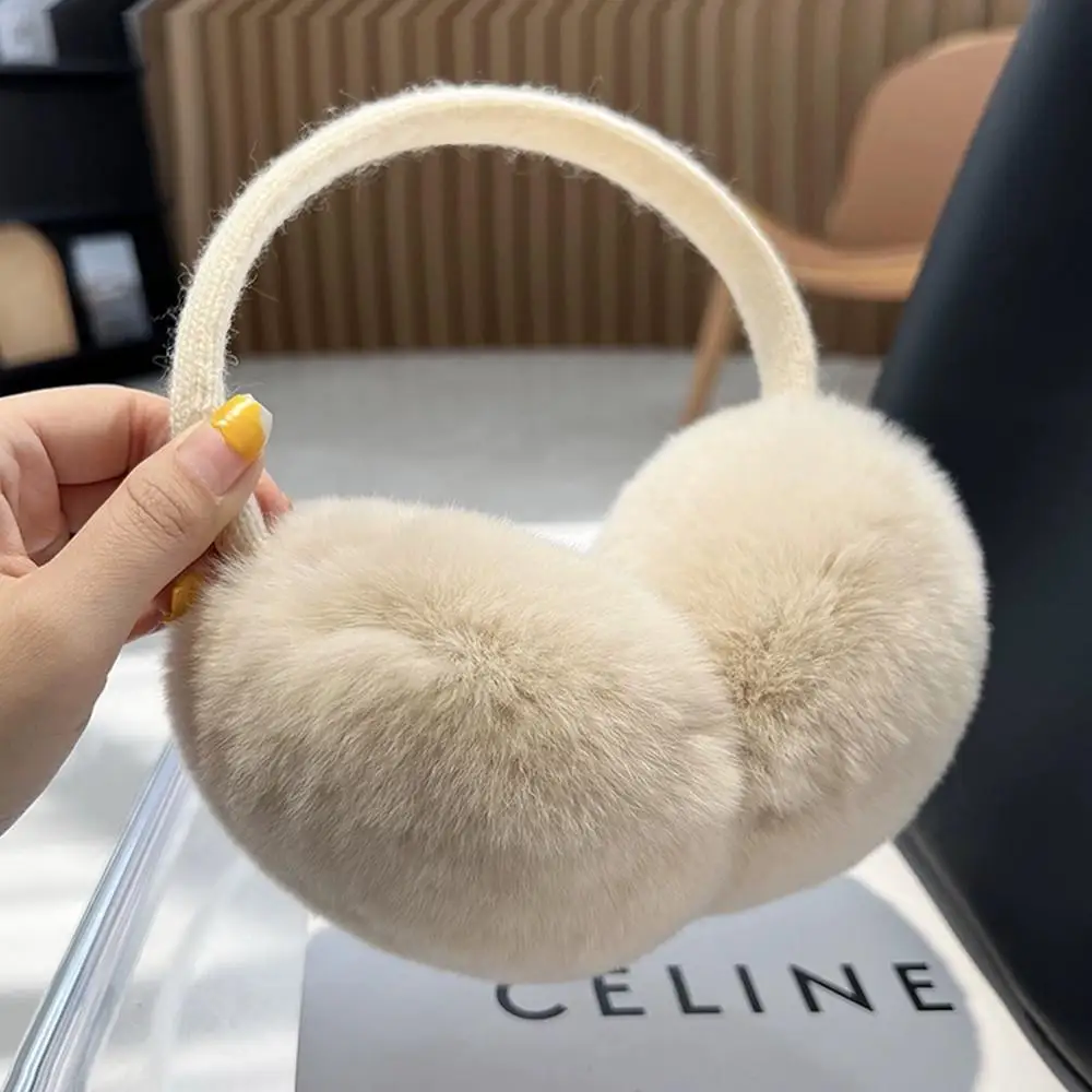 Soft Plush Ear Warmer Winter Warm Furry Earmuffs For Women Fashion Korean Solid Color Earflap Outdoor Cold Protection Earmuffs