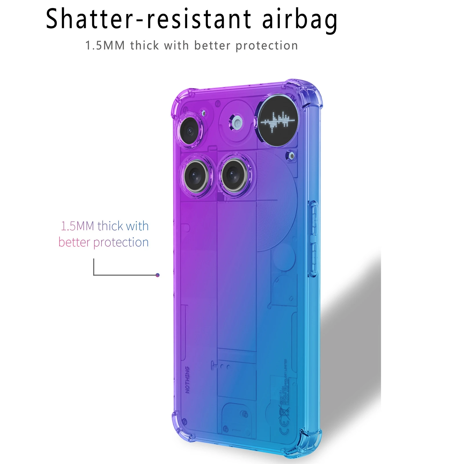Gradient Shockproof TPU Case - Enhanced Protective Back Cover