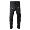 European and American High Street Black Casual Jeans, New Style Men's Hand-Scratched and Multi-Patch Fashion Street Jeans 3
