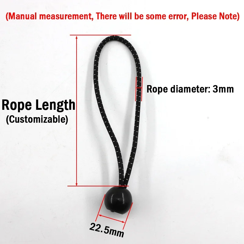 Fixed Rope Ball Tarpaulin Trampoline Tent Bungees Cord Elastic Strapping Tie Outdoor Camping Supply Accessories 10pcs