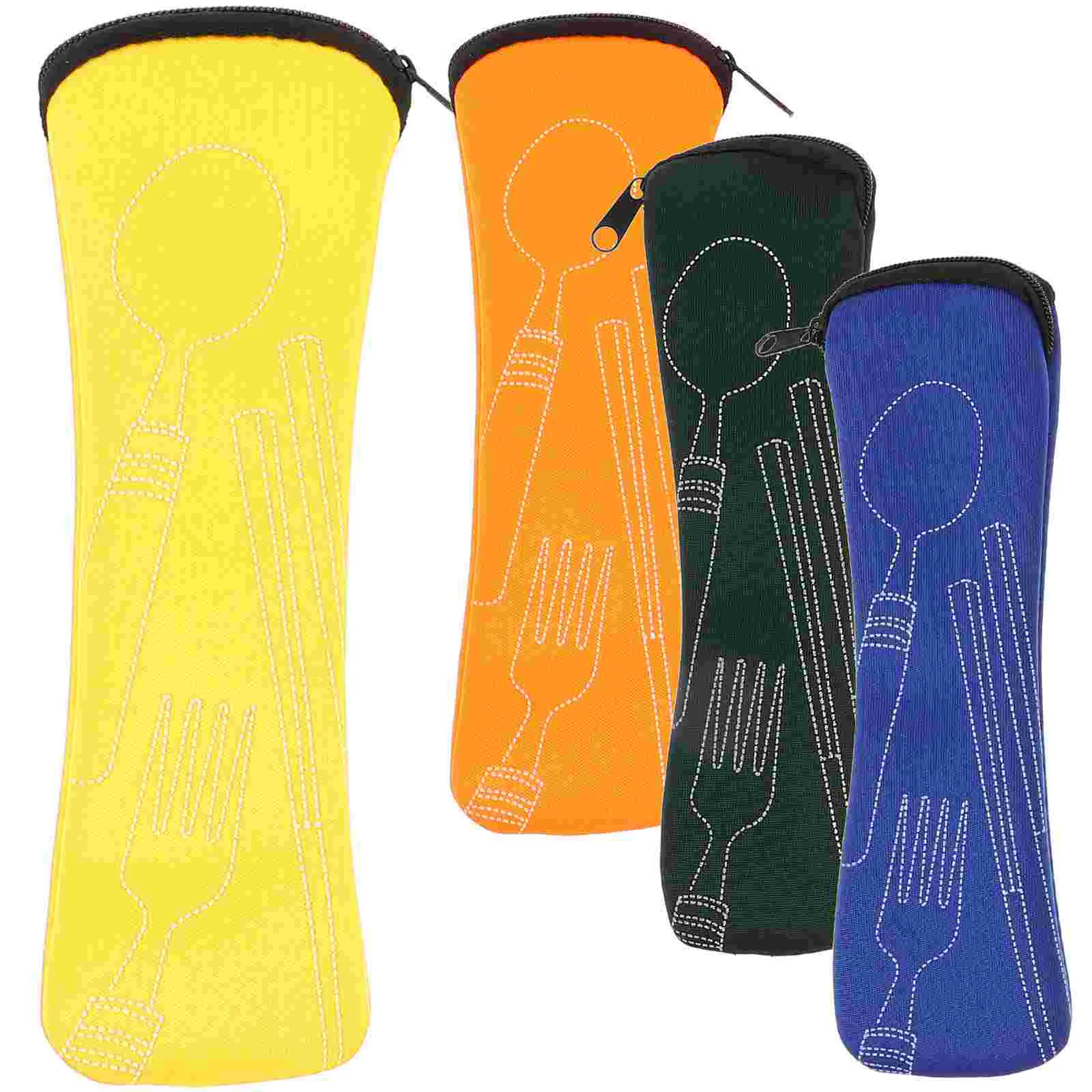 

4 Pcs Cutlery Storage Bag Supplies Gift Bag Multi-function Fork Spoon Reusable Chopstick Delicate Utensil Pouch with Zipper