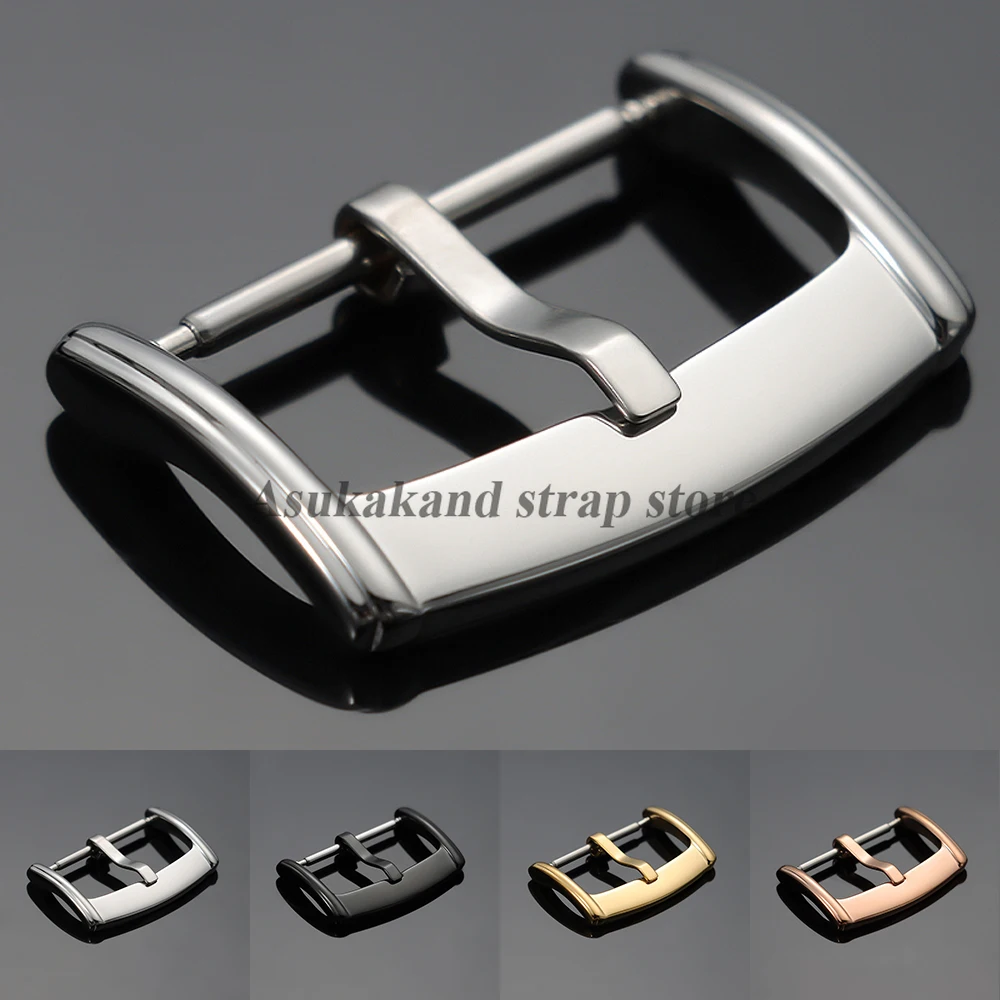 Premium Tri-Tone Stainless Steel Watch Buckle - Silver, Black, Gold