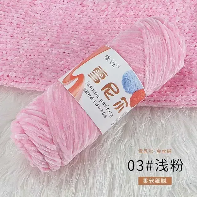 Luxurious Gold Velvet Polyester Yarn – 100g/130m for DIY Knitting Projects