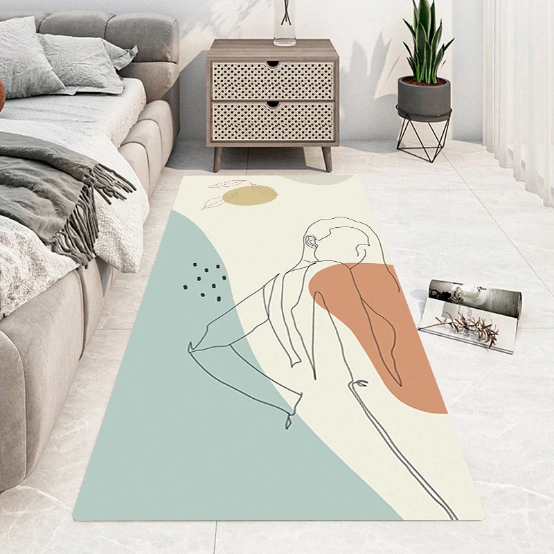 

Nordic Fall Non-slip Floor Mat Boho Abstract Geometric Morandi HomeDoor Mats Outdoor Entrance Door Mat Carpet in The Bedroom Mat