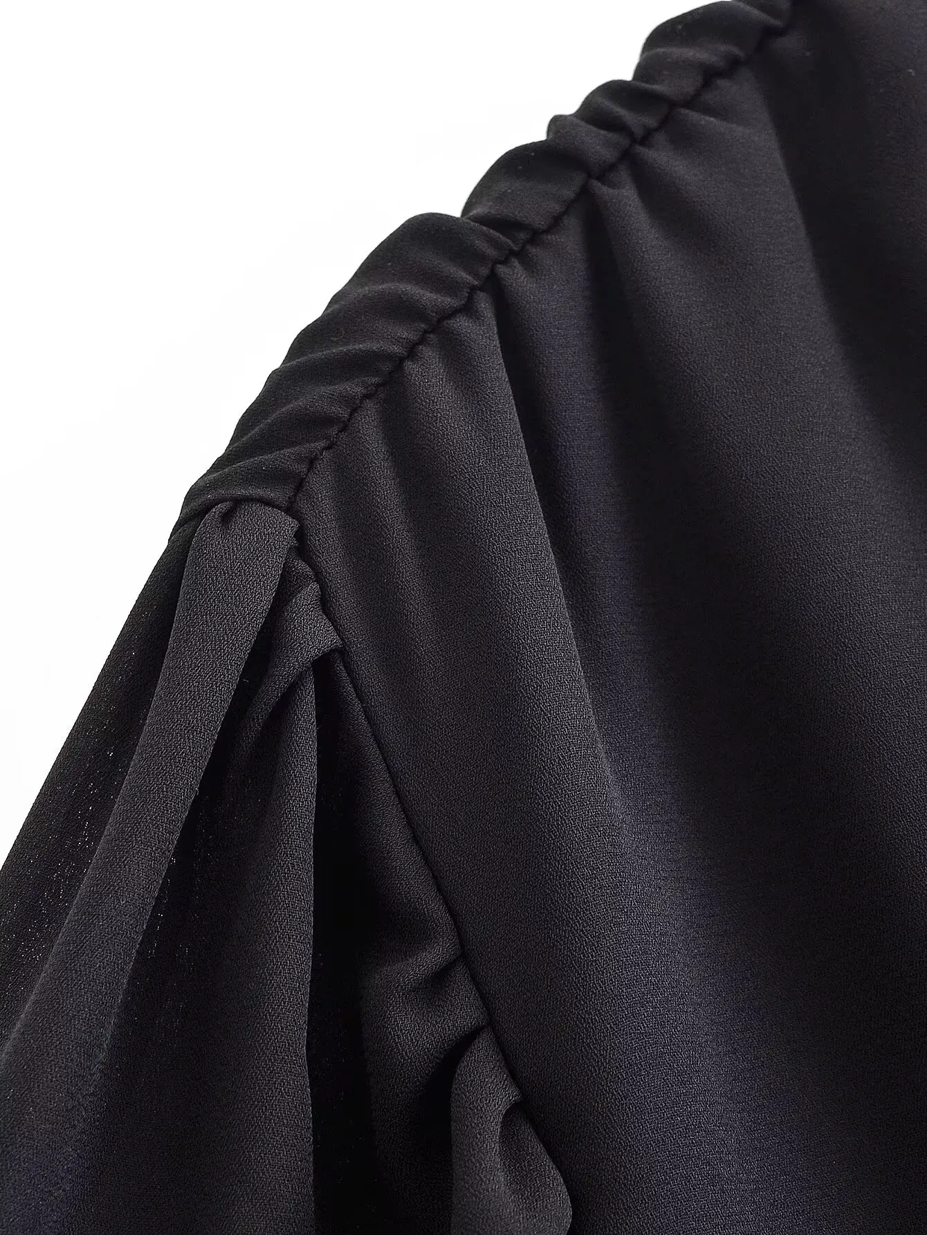 Women Spring Autumn Fashion O-Neck Blouse Female Long Sleeves Bow Lace-Up Pleated Decoration Shirt Lady Slim Loose Black Blouse