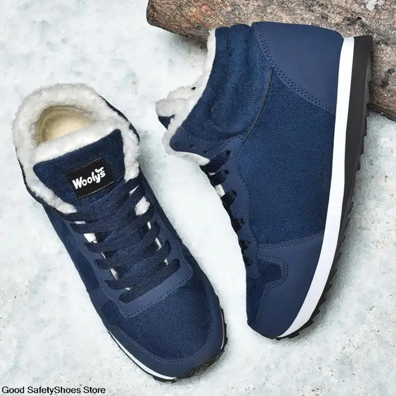 Men Boots Men's Winter Shoes Fashion Snow Boots Shoes Plus Size Winter Sneakers Ankle Men Black Blue Footwear