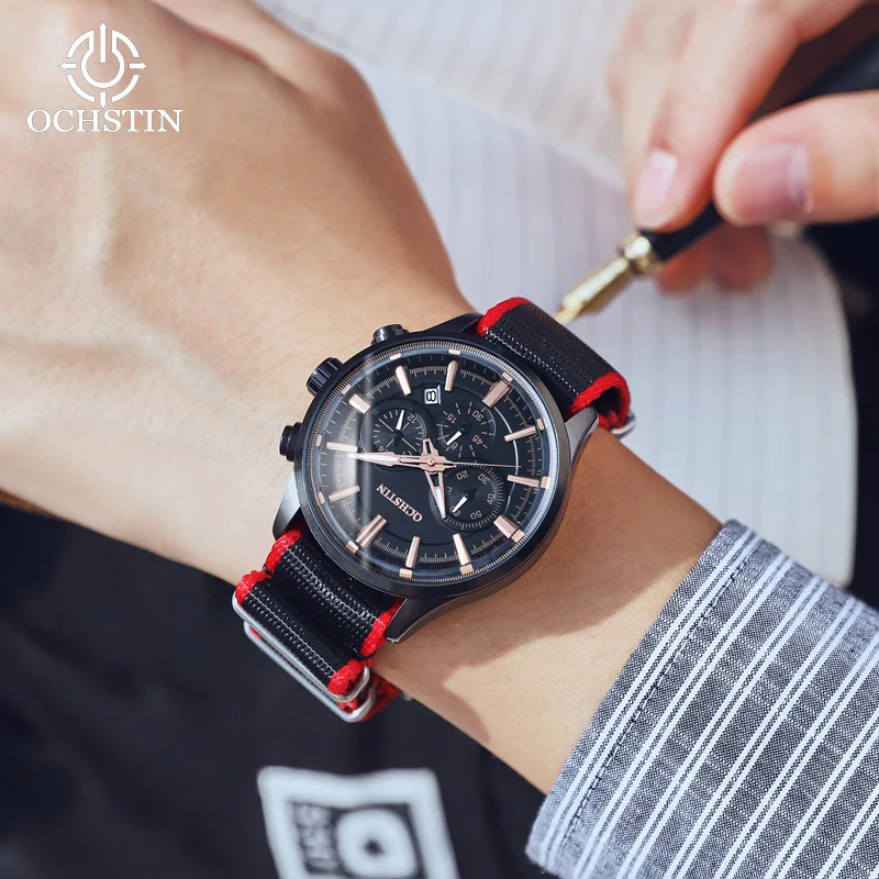 Ochstin 2024 New Fashionable and Trendy Navigator Series Original Multi functional Quartz Movement Watch Men's Quartz Watch