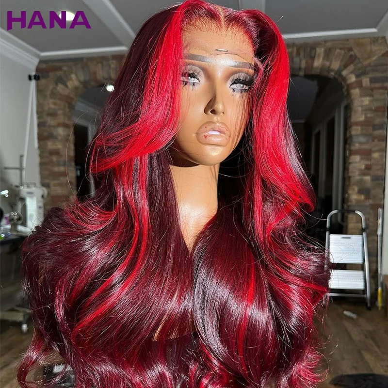 Highlight 99 Red with Burgundy 99J Colored Body Wave Human