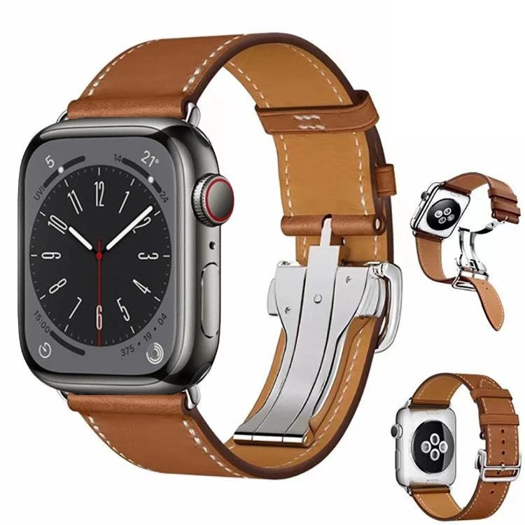Genuine Leather Strap For Apple Watch Band 49mm 45mm 44mm 42mm 41mm 40mm 38mm Bracelet Wristband iWatch Ultra 8 7 6 5 4 SE belt