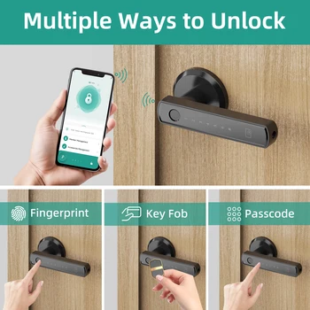 Viladepot Smart Lock Fingerprint Door Lock App Remote Control Passcode Unlock Electronic Touchscreen Keypad 3