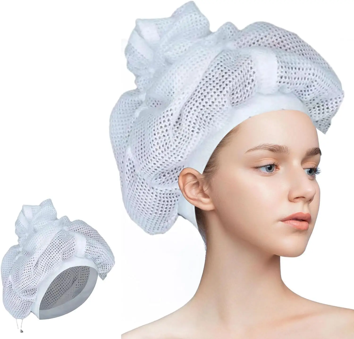 2pcs Net Plopping Cap For Drying Curly Hair,Plopping Cap Curly Hair,Net Plopping Cap,Net Plopping Bonnet,Curly Hair Net Plopping