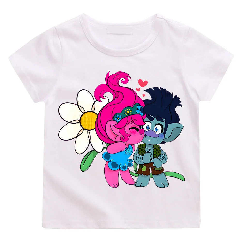 

Trolls Prince and Broppy Kids T-shirt Cartoon Funny Graphic Clothes for Boys/Girls 100% Cotton Short Sleeve Summer Tops Tees