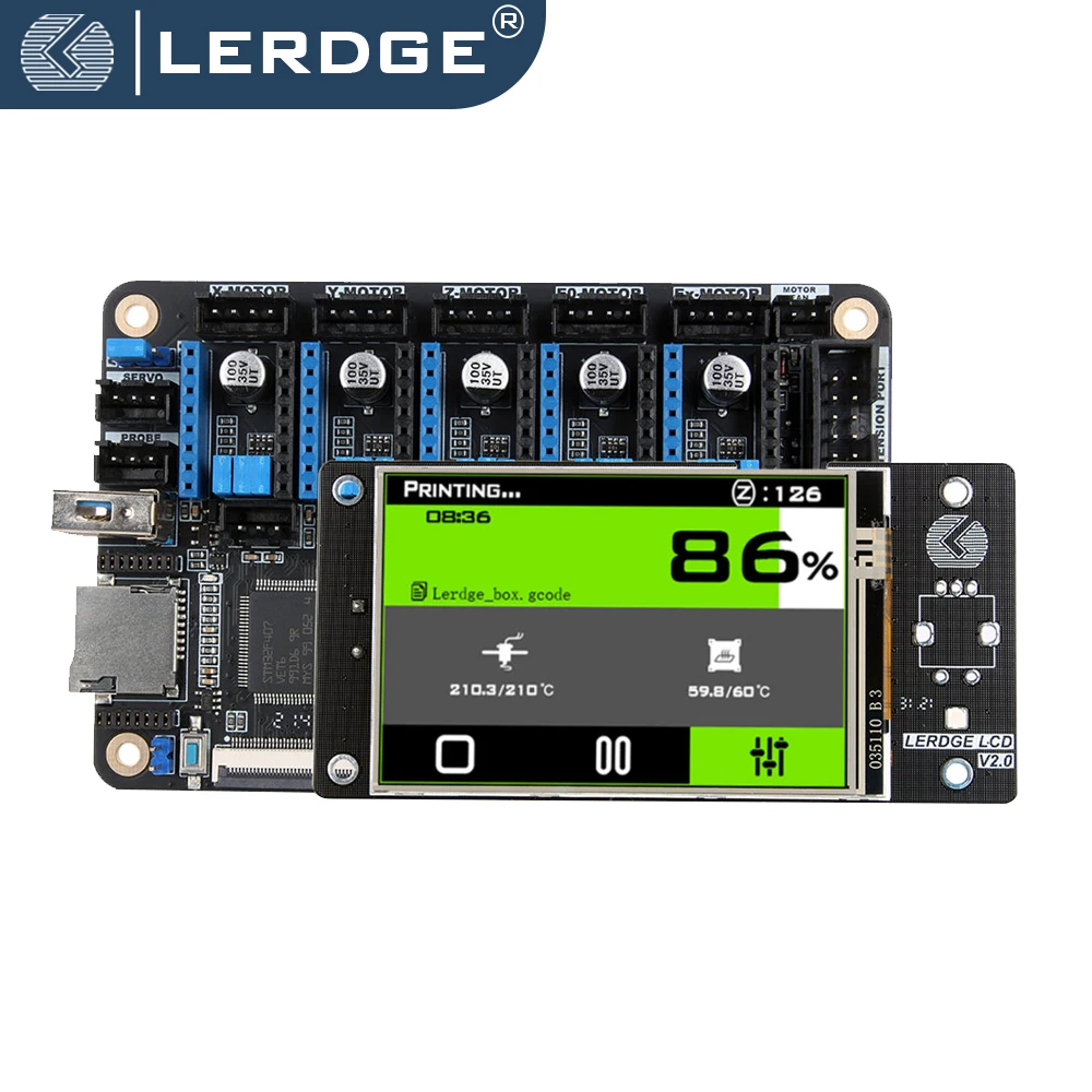LERDGE 3D Printer Motherboard 32bits 3.5 Inch Display for XYZ