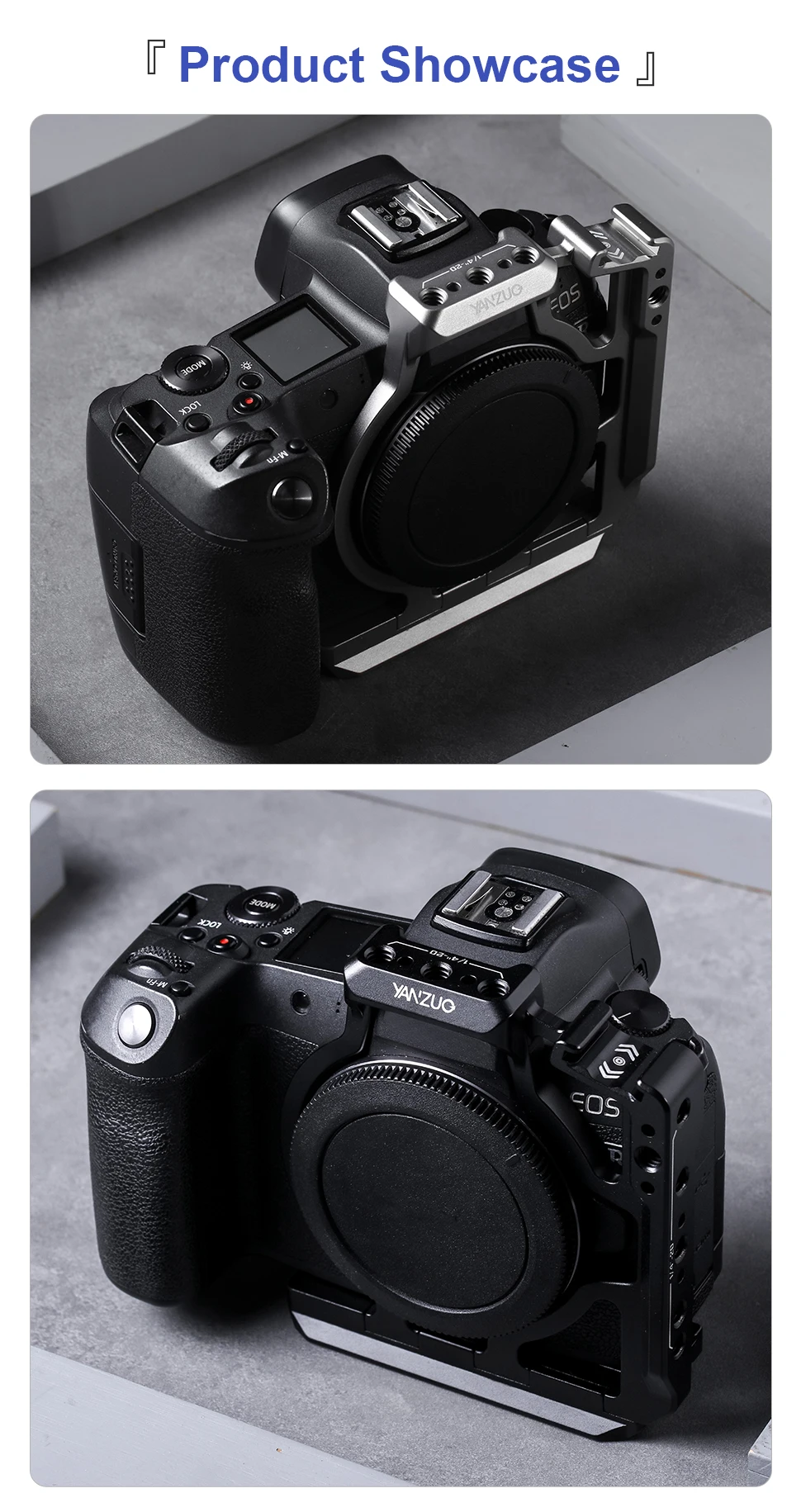 Camera Cage Rig For Canon EOS R Camera Protective Case with Handle Side Grip for