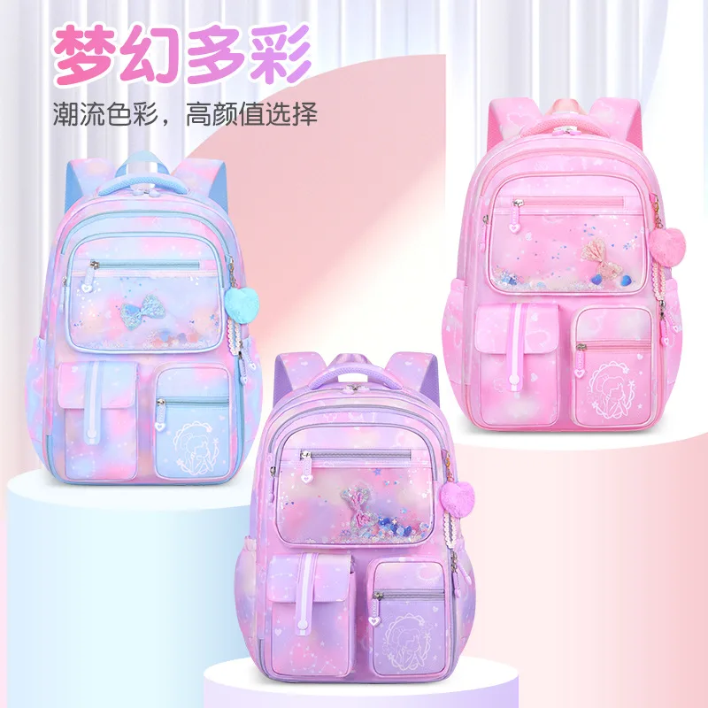 Children School Bags for Girls Large Schoolbag Kawaii Primary Book Bag School Backpack Kids Waterproof Travel Rucksack 3-6 Grade 1