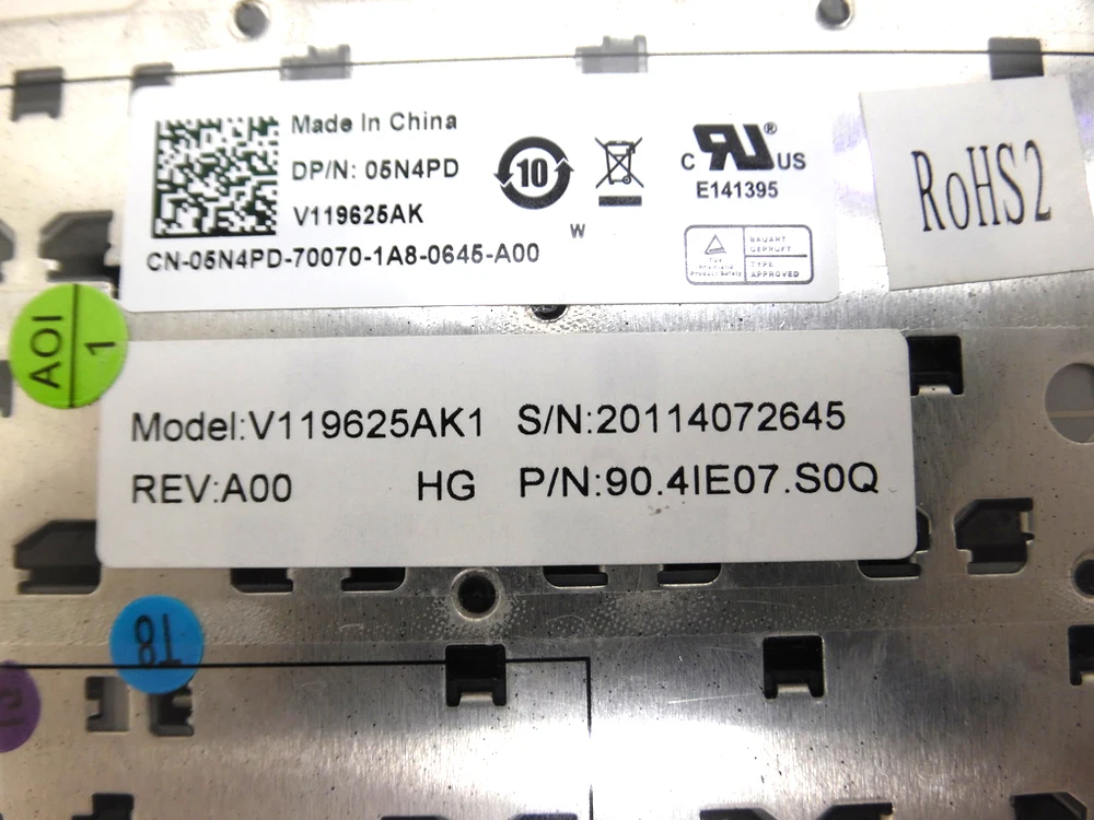 DELL AR ƶ Ʈ Ű,  ִ  Ű, Inspiron 15R N5110 M5110 M511R 05N4PD 5N4PD 90.4IE07.S0Q V119625AK1, ǰ