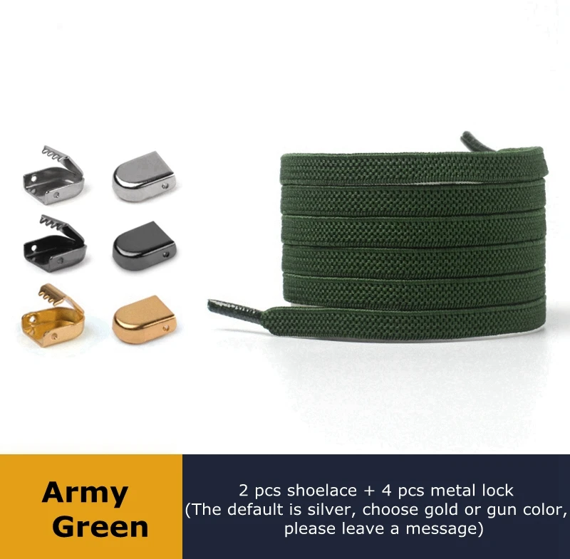 Elastic No-Tie Flat Shoelaces with Metal Lock – 24 Vibrant Colors