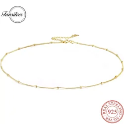 Elegant Sterling Silver and Gold Plated Minimalist Link Chain Necklace (Gold Chain)