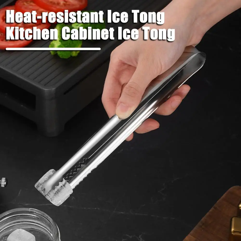Stainless Steel Ice Clip Stainless Steel Tongs Set for Bbq Salad Serving Ice Handling Lightweight Utensils with Plastic Handles