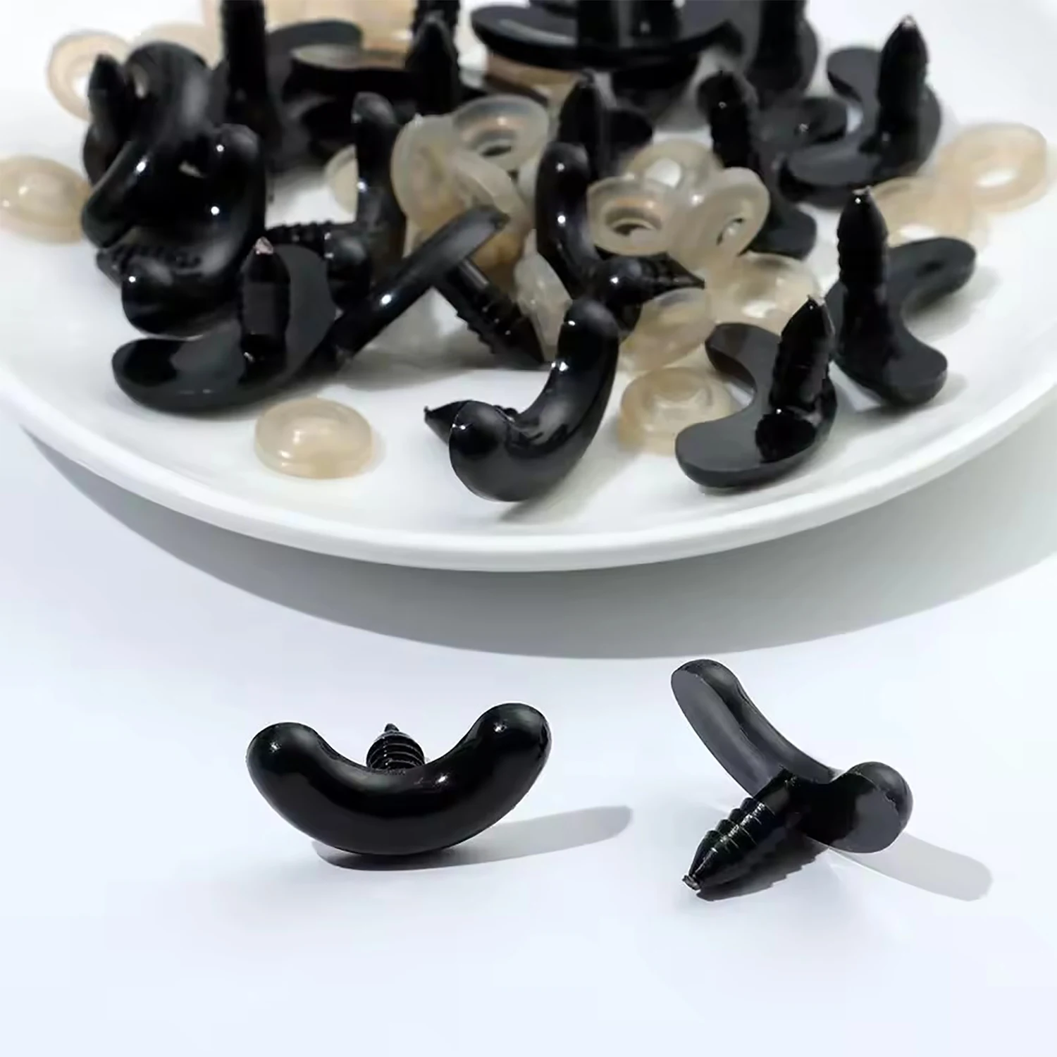 20/60pcs Black Plastic Safety Smile Eyes Crafts Bear Animal DIY Dolls Puppet Nose Accessories Stuffed Craft Safety Eyebrows Toy – Detail 10