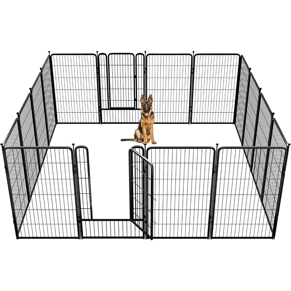 Rollick Dog Playpen for Yard, RV Camping, 45 inch 16 Panels for Large Dogs│