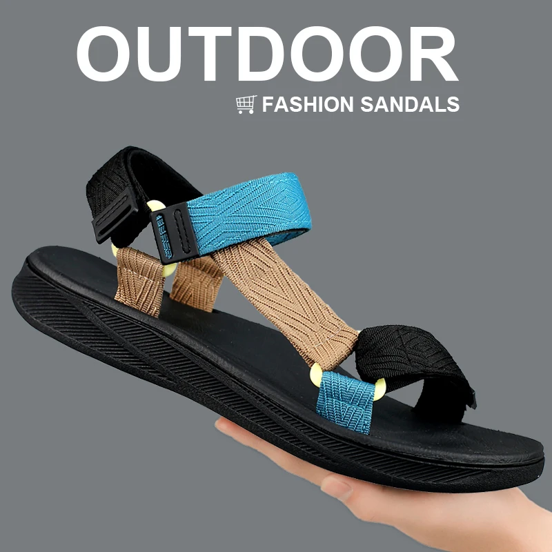 Anti Slip Sandals Outdoor Wadable Sandals Man Arch Support Yoga Mat Insole Gladiator Open Toe Beach Slippers