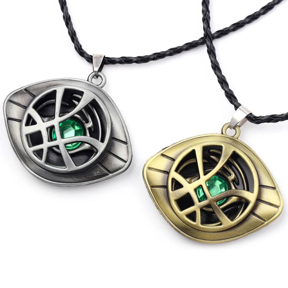 Marvel Superhero Doctor Strange Collana Avengers Eye Of Agamotto Ciondolo Catena In Pelle Gioielli Vintage Per Uomo