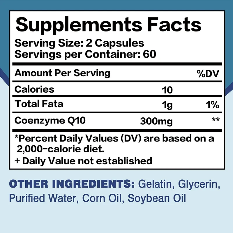 Coenzyme Q-10 Natural Antioxidant Promotes Heart Health and Cellular Energy Beneficial Absorption Immune System