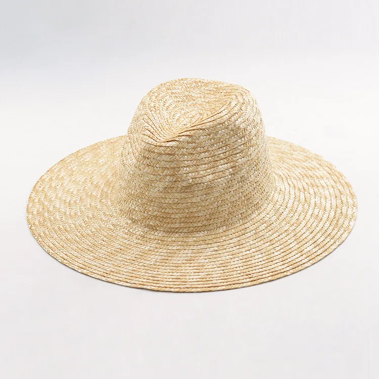 

X226 Wheat Straw Big-brimmed Jazz Straw Hat Casual Bare-body Straw Jazz Cap Sunscreen Beach Straw Hat Beach Hat Adjust