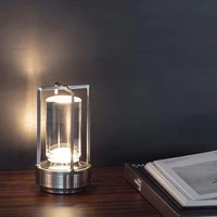 Table lamp LED crystal desk lamp Plastic rechargeable touch night light bedroom bedside table dining room decorative light 1