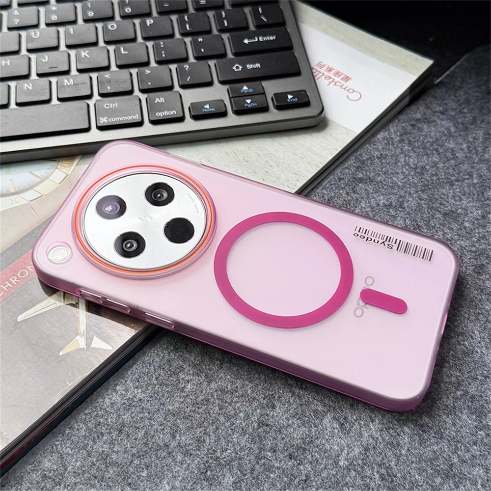 Ultra Thin Matte Translucent Barcode Hard Case with Magnetic Wireless Charging Cover