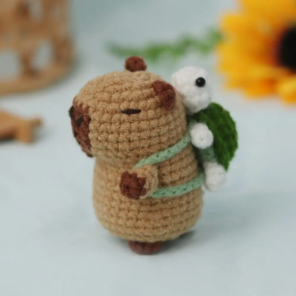 Cute Beginner Crochet Stuffed Animal Kit Handmade with Crochet Hooks Capybara DIY Kit DIY Set Guinea Pig Yarn Set 1PC crochet kit