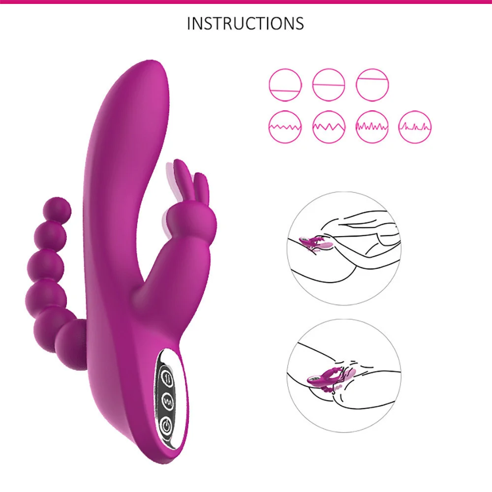 Trident Rabbit Dildo dick Vibrators Vagina Anal Sex Toys Women's Strong Vibrator penetration anal Sex Toys for Woman JoinJJtoy