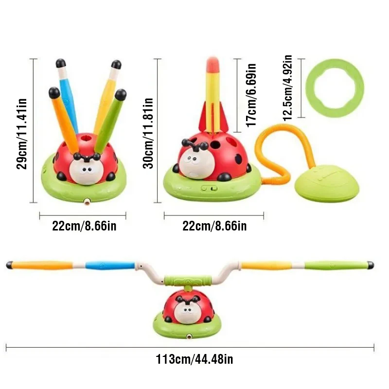 3In1 Sports Toy for Kids Sensory Training Skipping Rope Toss Game Stomping Launcher Gym Jumping Sports Indoor Outdoor Toy