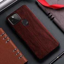 Bamboo Wood Pattern Leather Phone Case - Elegant Back Cover for Pixel 5A 5G (BR)