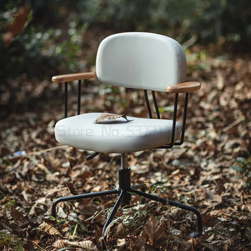 

Nordic computer chair home retro office chair comfortable long sitting study desk learning swivel chair