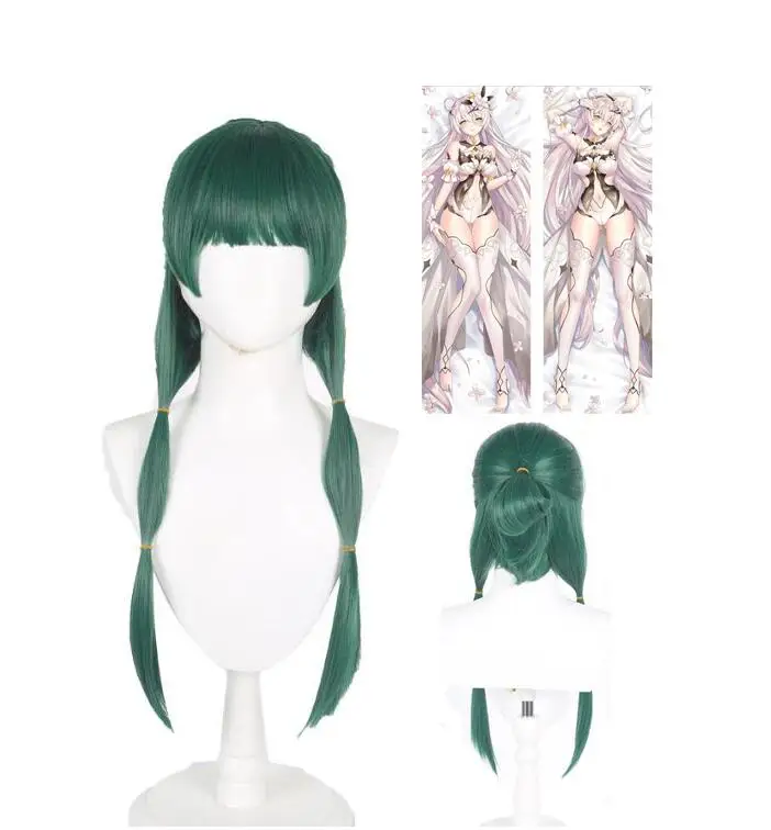 

Парик для косплея из Аниме Длинные Зеленые термостойкие синтетические волосы парики аниме Подушка «Dakimakura» чехол Чехол для подушки