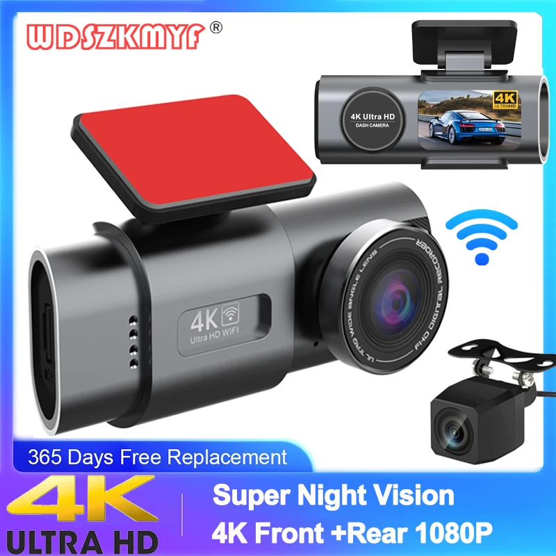 차량용 비디오 녹음기 대시 캠, 자동차 DVR, 와이파이, 후면보기 카메라, 주차 모니터, 야간 투시경, 블랙 박스, 자동차 액세서리, 4K