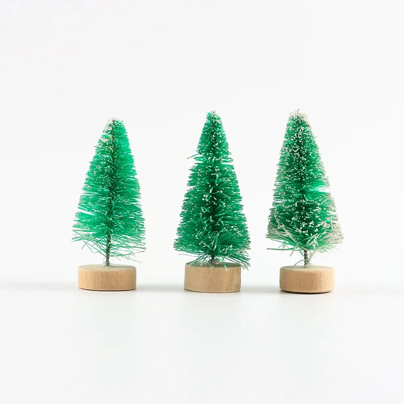 (10pieces/bag)2.3x4.83CM Mini Christmas Tree Party Decoration Cedar Ornament New Year Scene Layout Design Sense