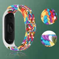 Nylon Wrist Strap For XiaoMi Mi Band 5 6 7 Adjustable Elastic Braided Wristband Replacement Bracelet Band For Mi Band 5 6 7 2
