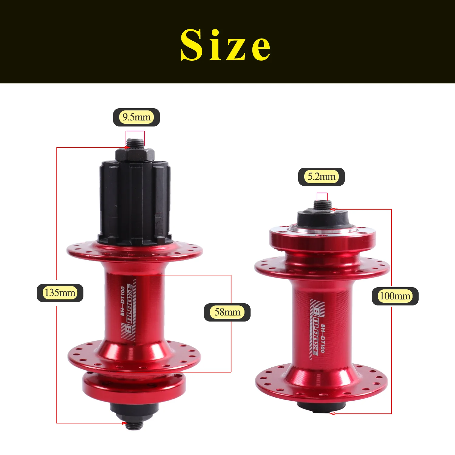 Bicycle Ball Hub BLOOKE Bicycle Ball Hub Disc Brake Front and Rear MTB Bike 32 36 Hole 10 Speed DT100