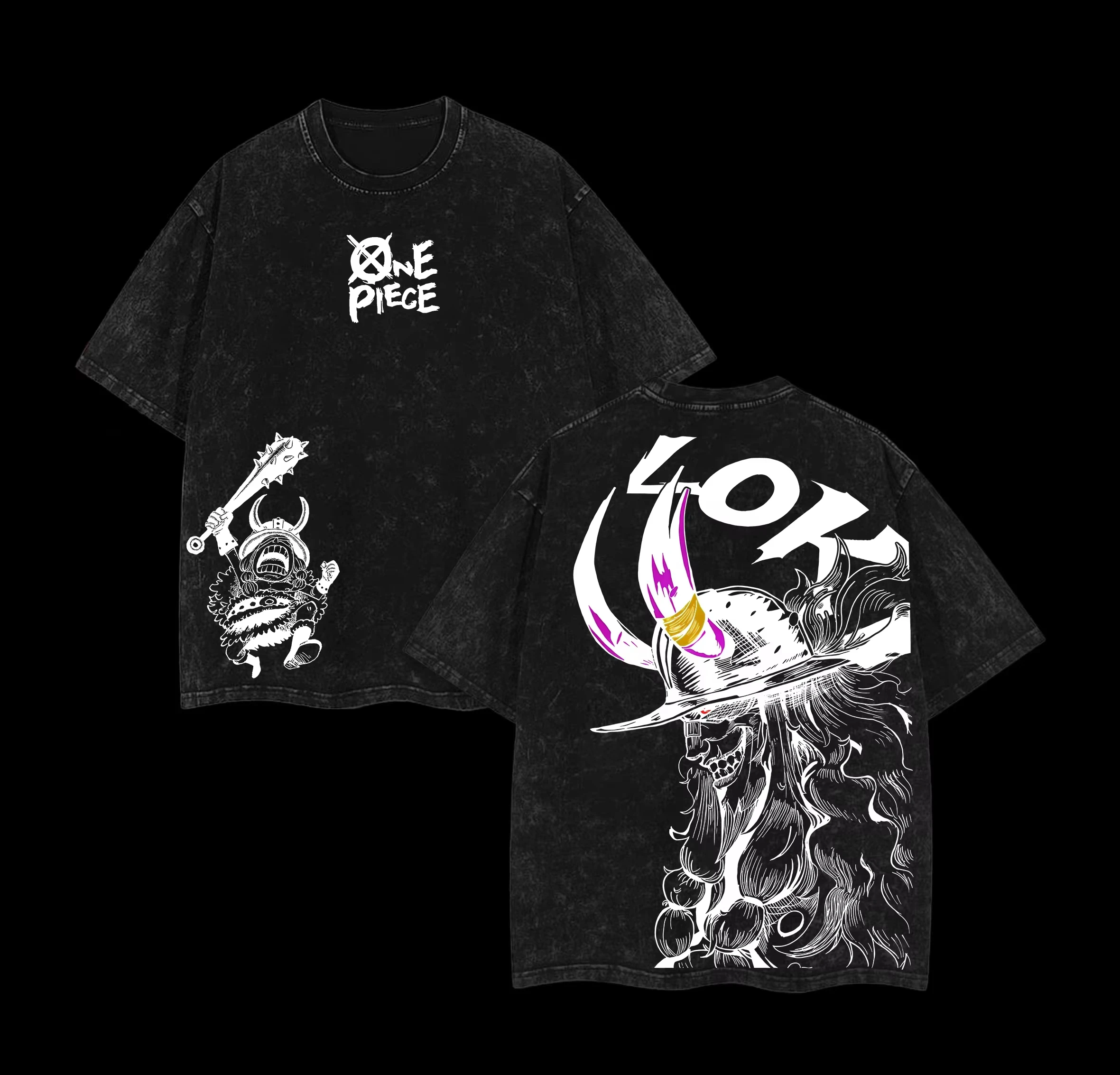 2026 Anime One Piece Loki Bedrucktes T-Shirt für Herren und Damen, gewaschenes T-Shirt, hochwertiges Vintage Baumwoll-T-Shirt, Harajuku Y2K Oberteile