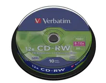 Диск CD-RW Verbatim 43480 700МБ, 80 мин., 8-12x, 10 шт., Cake Box, DL+ Диск CD-RW Verbatim 43480 700МБ, 80 мин., 8-12x, 10 шт., Cake Box, DL+