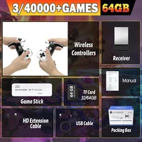 M15 4K TV Game Stick Ретро игровая консоль с 64 ГБ/встроенными играми 3/40000+ 23 симуляторами Беспроводной контроллер 2,4G — изображение 2