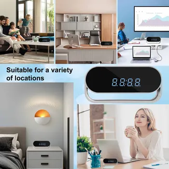 4K HD Camera Clock - Covert Surveillance Camera with WiFi, Night Vision, Motion Detection, Remote View, Recording, App, Battery 3