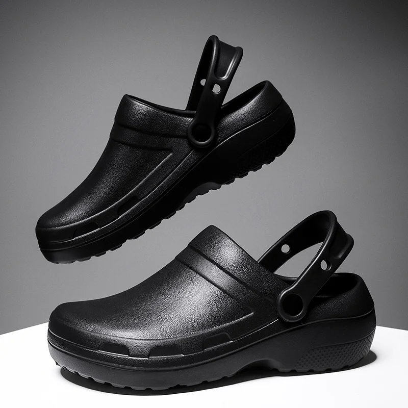 Summer Men Sandals Casual Slippers Waterproof Oilproof nurse Chef shoes Breathable Lightweight Garden Sandals Beach Aqua Shoes