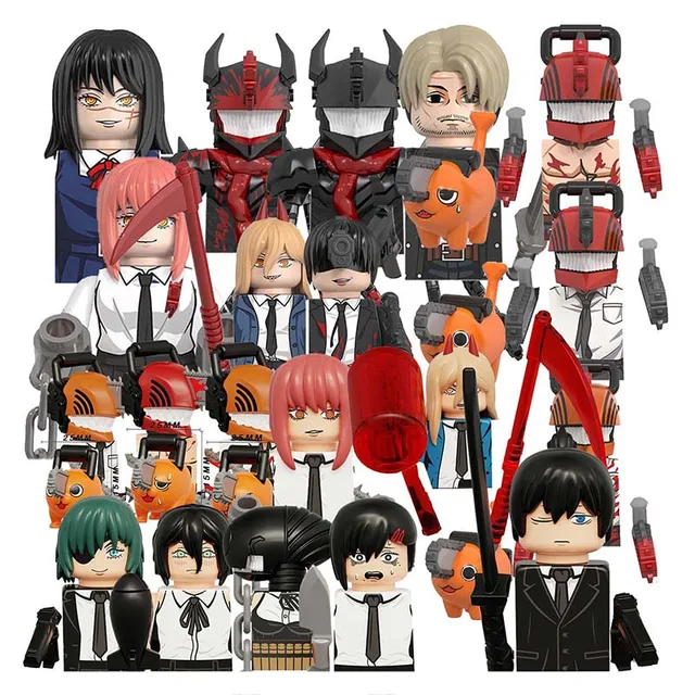 WM2565 WM2565A Chainsaw Man Demon Anime Denji Pochita Power Electric Times Mini-Figures Blocks Kids Toy WM6159