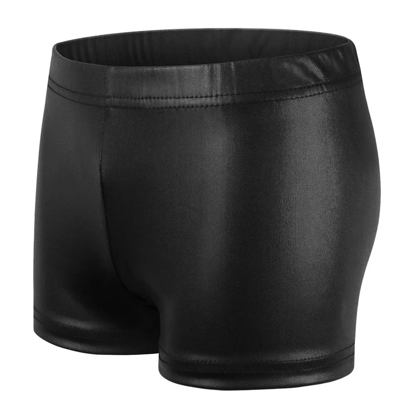 Hot Sale Cheap In Stock Elastic Kids Girls Child Metallic Short Shiny Gold Black Sports Dance Gymnastics Shorts