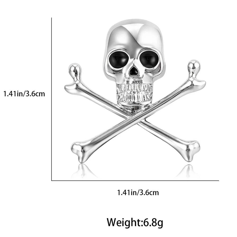 Gothic Dark Style Skull Enamel Brooch Punk Skeleton Design Pin Lapel Accessories Jewelry Badge